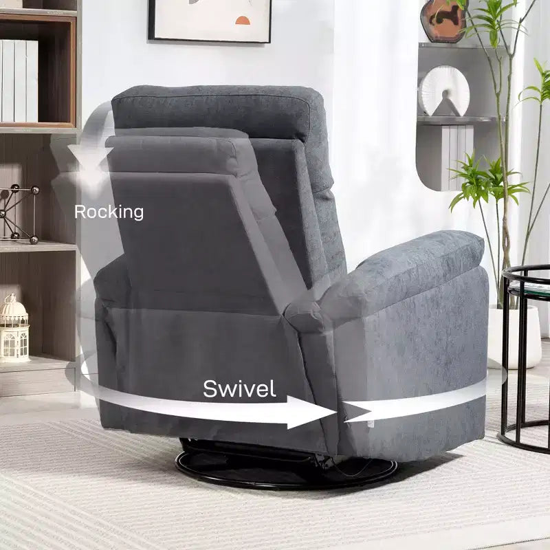 Fauteuil inclinable et pivotant à bascule crème/gris, 1 place