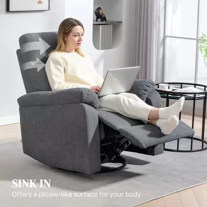 Fauteuil inclinable et pivotant à bascule crème/gris, 1 place
