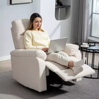 Fauteuil inclinable et pivotant à bascule crème/gris, 1 place