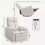 Fauteuil inclinable et pivotant à bascule crème/gris, 1 place