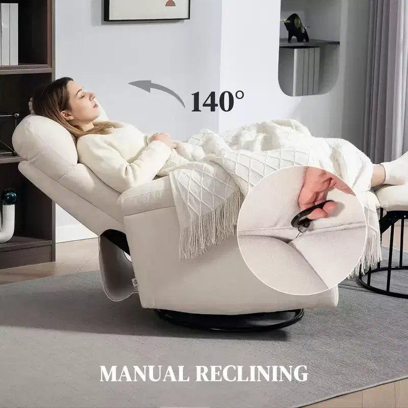Fauteuil inclinable et pivotant à bascule crème/gris, 1 place