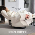 Fauteuil inclinable et pivotant à bascule crème/gris, 1 place