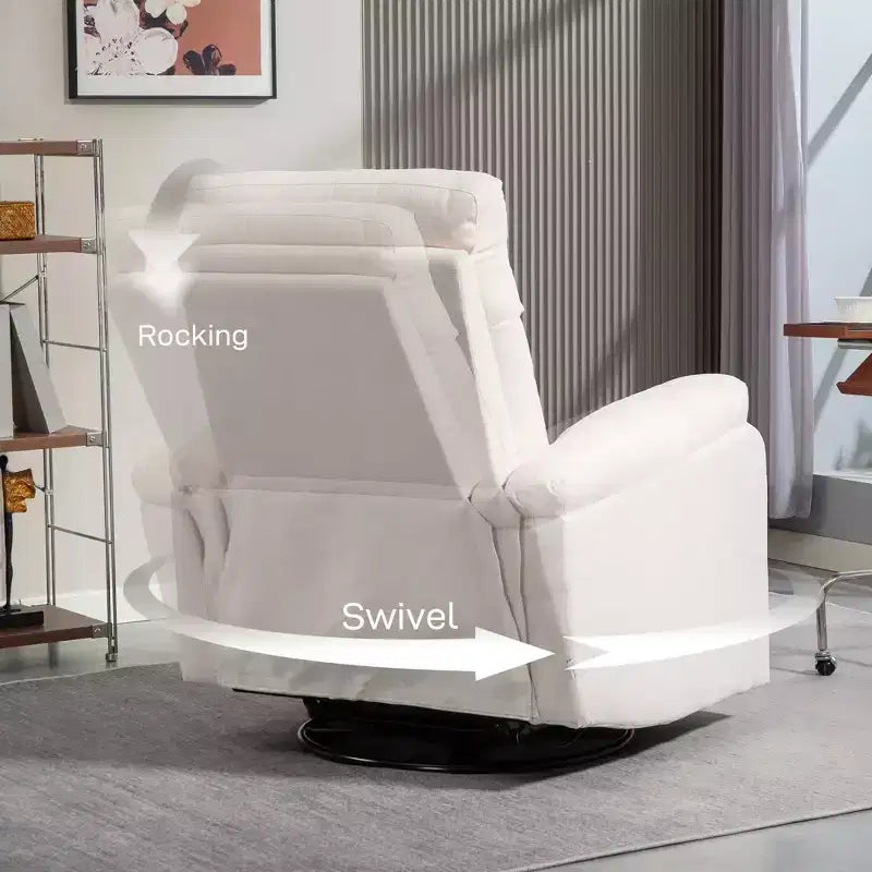 Fauteuil inclinable et pivotant à bascule crème/gris, 1 place