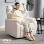 Fauteuil inclinable et pivotant à bascule crème/gris, 1 place