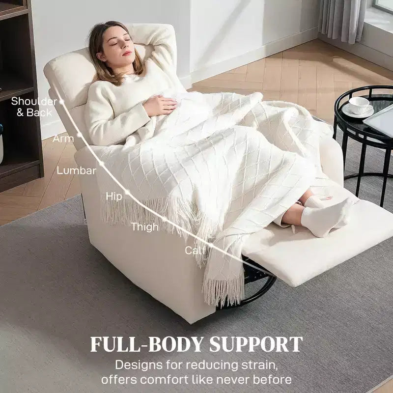Fauteuil inclinable et pivotant à bascule crème/gris, 1 place