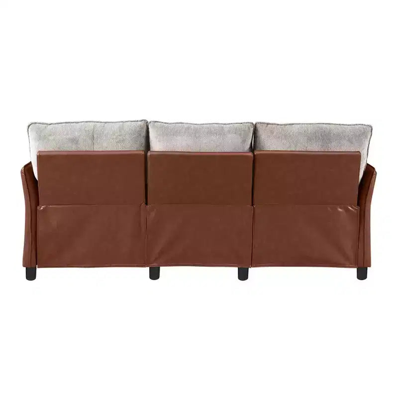 Canapé d'angle inclinable électrique 3 places – Noir / Marron / Vert