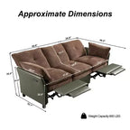 Canapé d'angle inclinable électrique 3 places – Noir / Marron / Vert