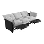 Canapé d'angle inclinable électrique 3 places – Noir / Marron / Vert