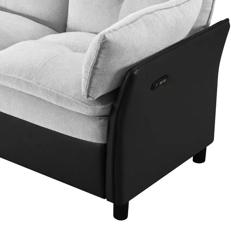 Canapé d'angle inclinable électrique 3 places – Noir / Marron / Vert