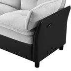 Canapé d'angle inclinable électrique 3 places – Noir / Marron / Vert