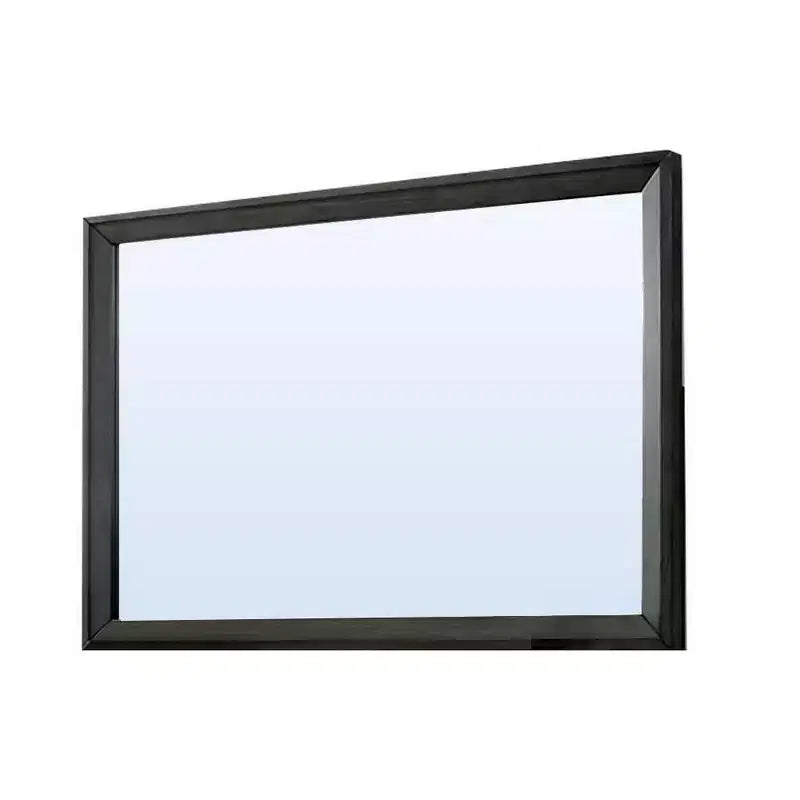 Miroir mural rectangulaire gris avec cadre en bois – Individuel