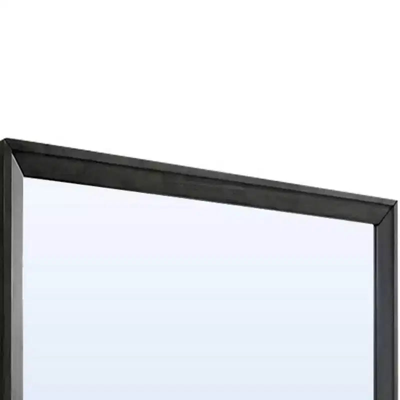 Miroir mural rectangulaire gris avec cadre en bois – Individuel