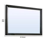 Miroir mural rectangulaire gris avec cadre en bois – Individuel
