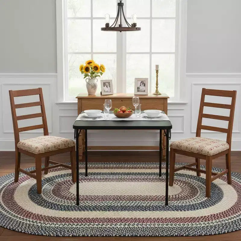 Table pliante carrée noire, 4 personnes, intérieur/extérieur