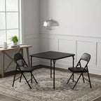 Table pliante carrée noire, 4 personnes, intérieur/extérieur