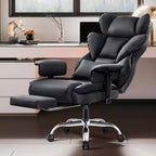 KERDOM Large Executive PU Leather Office Chair, Adjustable Armrests and Footrest, High Back and Lumbar Support
