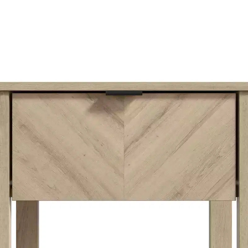 Table de chevet à 1 tiroir avec étagère ouverte | Noyer ambré et Chêne Oslo
