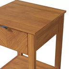 Table de chevet à 1 tiroir avec étagère ouverte | Noyer ambré et Chêne Oslo