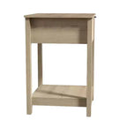 Table de chevet à 1 tiroir avec étagère ouverte | Noyer ambré et Chêne Oslo