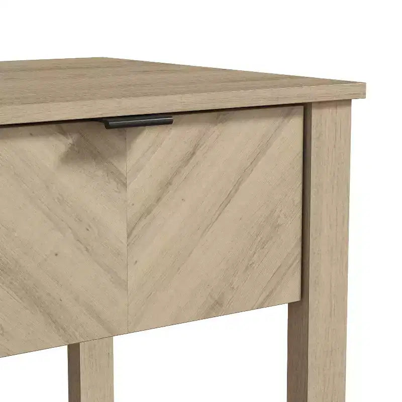 Table de chevet à 1 tiroir avec étagère ouverte | Noyer ambré et Chêne Oslo