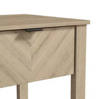 Table de chevet à 1 tiroir avec étagère ouverte | Noyer ambré et Chêne Oslo