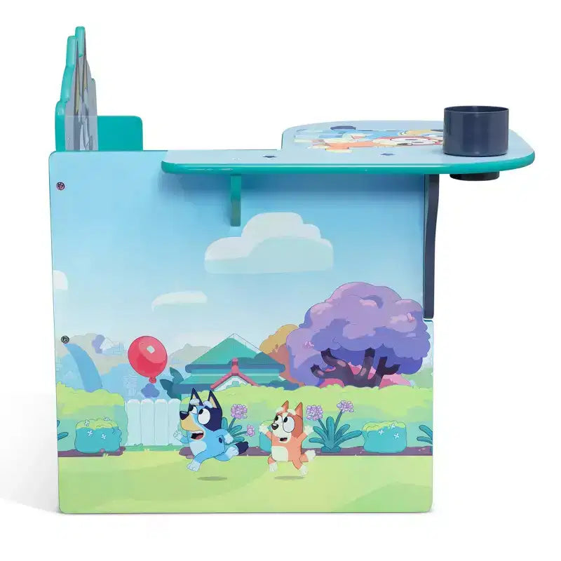Bureau chaise enfant bleu avec bac de rangement – 1 enfant