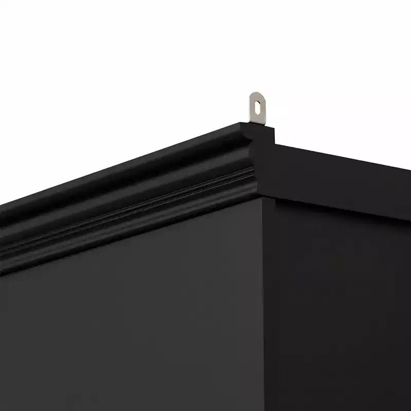 Bibliothèque haute et vitrine 3 pièces noire/blanche avec éclairage LED