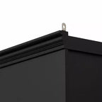 Bibliothèque haute et vitrine 3 pièces noire/blanche avec éclairage LED