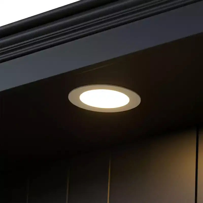 Bibliothèque haute et vitrine 3 pièces noire/blanche avec éclairage LED