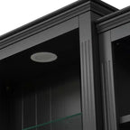 Bibliothèque haute et vitrine 3 pièces noire/blanche avec éclairage LED