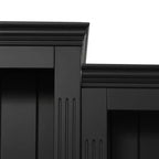 Bibliothèque haute et vitrine 3 pièces noire/blanche avec éclairage LED