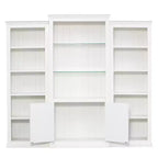 Bibliothèque haute et vitrine 3 pièces noire/blanche avec éclairage LED