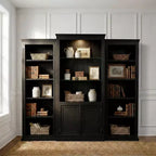 78.75 Tall 3-Piece Bookcase & Display Cabinet with 5-Color Light, Tempered Glass Shelves