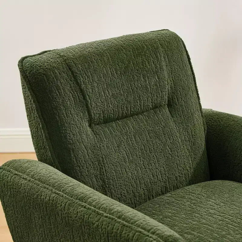 Fauteuil d'appoint en flanelle jacquard avec pieds en bois, 1 place