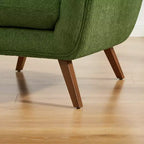 Fauteuil d'appoint en flanelle jacquard avec pieds en bois, 1 place