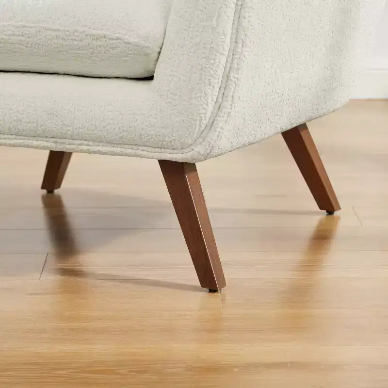 Fauteuil d'appoint en flanelle jacquard avec pieds en bois, 1 place