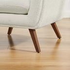 Fauteuil d'appoint en flanelle jacquard avec pieds en bois, 1 place