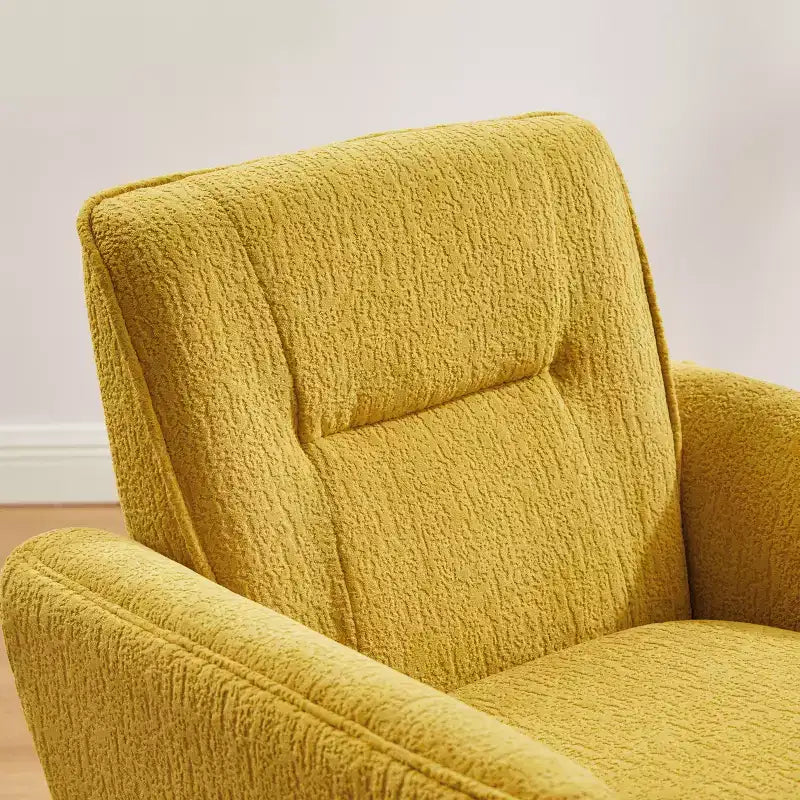 Fauteuil d'appoint en flanelle jacquard avec pieds en bois, 1 place