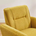 Fauteuil d'appoint en flanelle jacquard avec pieds en bois, 1 place
