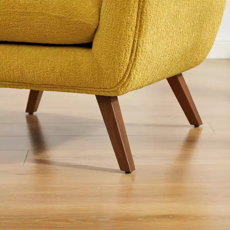 Fauteuil d'appoint en flanelle jacquard avec pieds en bois, 1 place