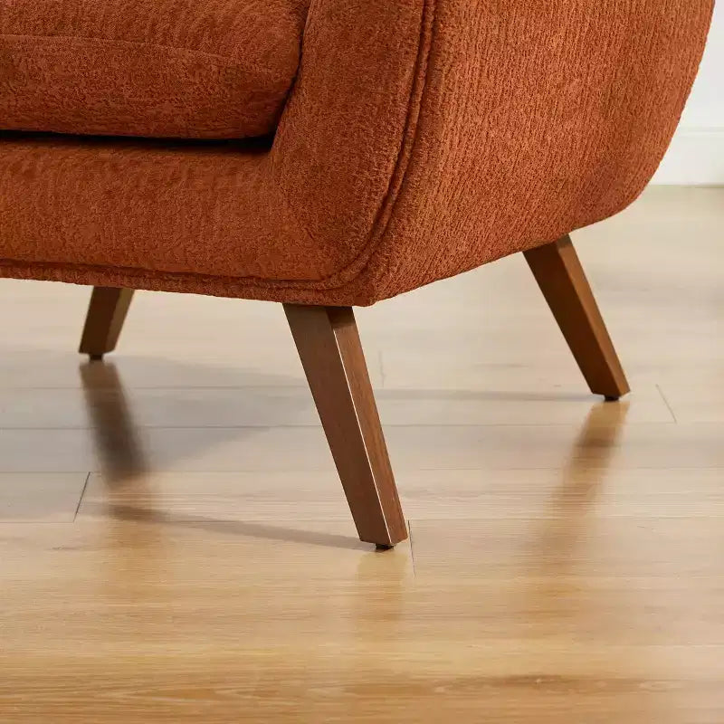 Fauteuil d'appoint en flanelle jacquard avec pieds en bois, 1 place