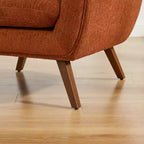 Fauteuil d'appoint en flanelle jacquard avec pieds en bois, 1 place