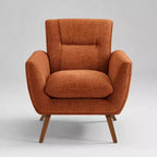 Art Leon Comfortable Jacquard Flannel Accent Chair with Wood Legs