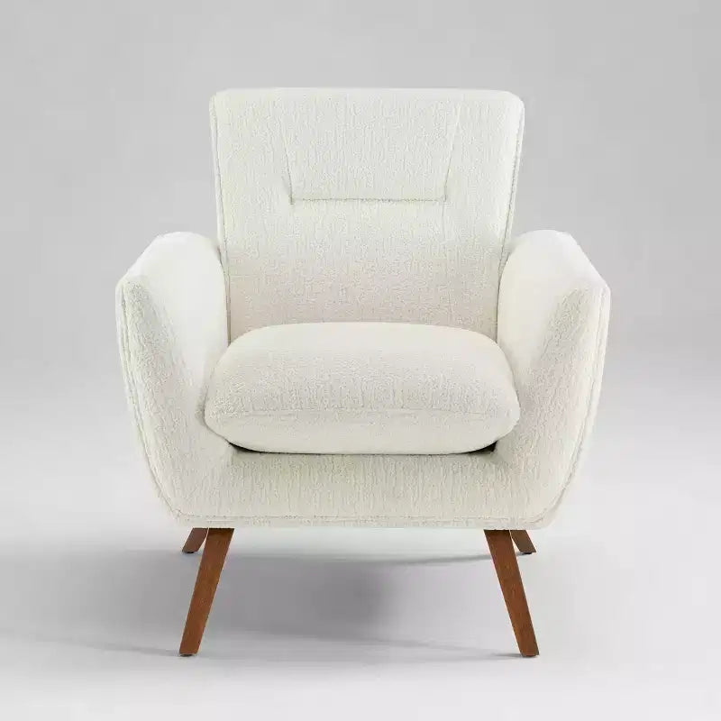Fauteuil d'appoint en flanelle jacquard avec pieds en bois, 1 place