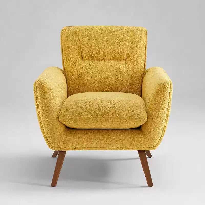 Fauteuil d'appoint en flanelle jacquard avec pieds en bois, 1 place