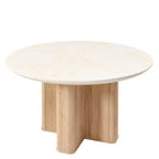 Table de cuisine moderne de 47", table à manger ronde cannelée pour 4-6 personnes, avec bord épaissi et base piédestal robuste pour salle à manger, cuisine, salon