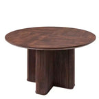 Table de cuisine moderne de 47", table à manger ronde cannelée pour 4-6 personnes, avec bord épaissi et base piédestal robuste pour salle à manger, cuisine, salon