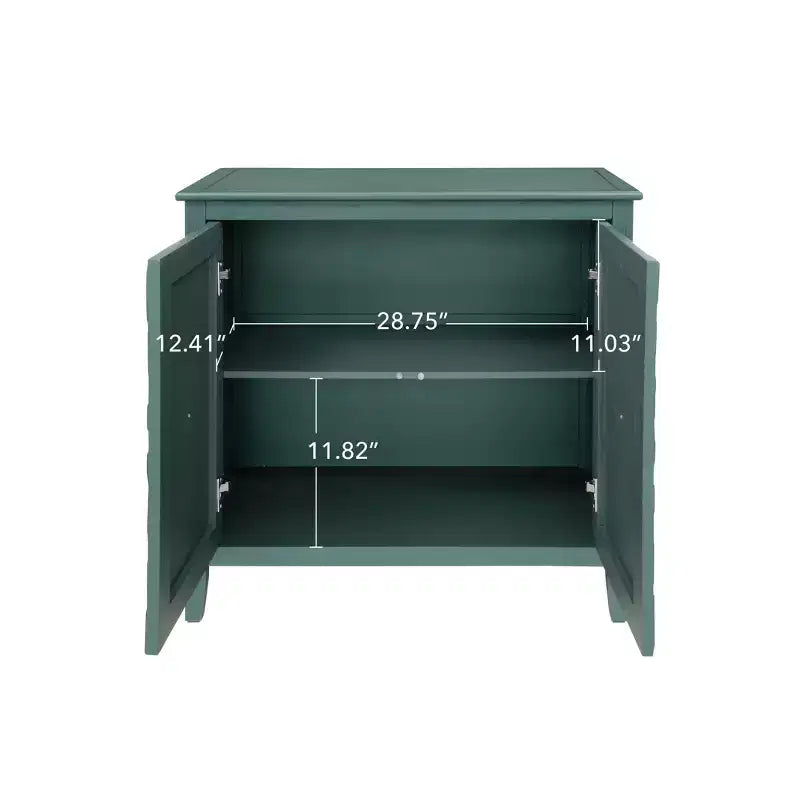 Buffet moderne 2 portes avec pieds colonnes sculptés – Teinte bois, 1 adulte