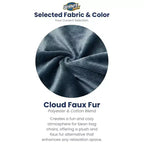 Pouf et Repose-Pieds en Fausse Fourrure Ivoire, 2 Places