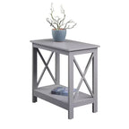 Table d'appoint rectangulaire en bois noir/gris/blanc, 1 pièce, 1 personne